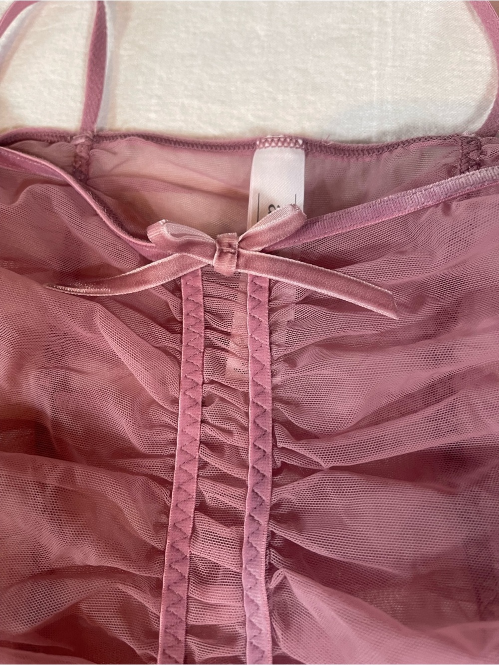 Auden Women’s Sheer Ruched Spaghetti Strap Chemise Sleepwear Mauve Size S -NWT - Picture 2 of 9